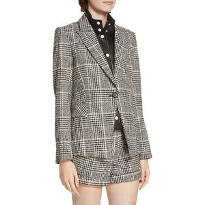 $695 Veronica Beard Rhett Plaid Tweed Single-breasted Dickey Jacket Blazer 6